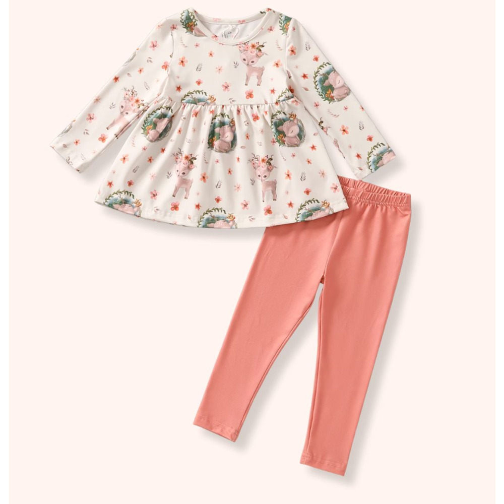 Pete + Lucy Girl's Fall Winter "Whitetail Wonder" Tunic & Legging Set - 6/6X